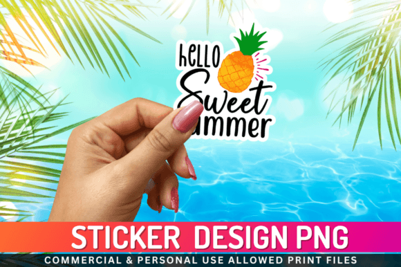 Download Hello Sweet Summer Sticker Png Desgin - Summer sticker png Collection