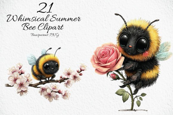Download Whimsical Summer Bee Clipart - Premium Bundle