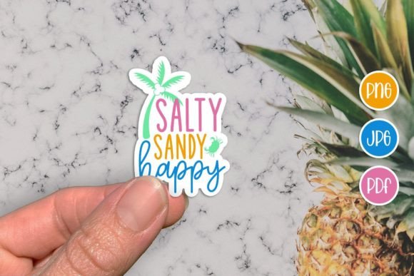 Download Salty Sandy Happy | Summer Sticker PNG - Summer sticker png Collection