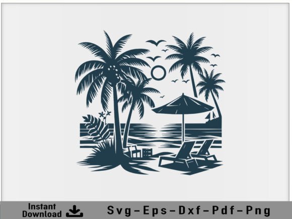 Download Beach Scene Svg Vector, Palm Tree Svg - Svg vector Collection
