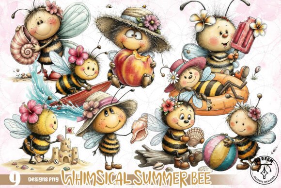 Download Whimsical Summer Bee Clipart PNG - Premium Resources