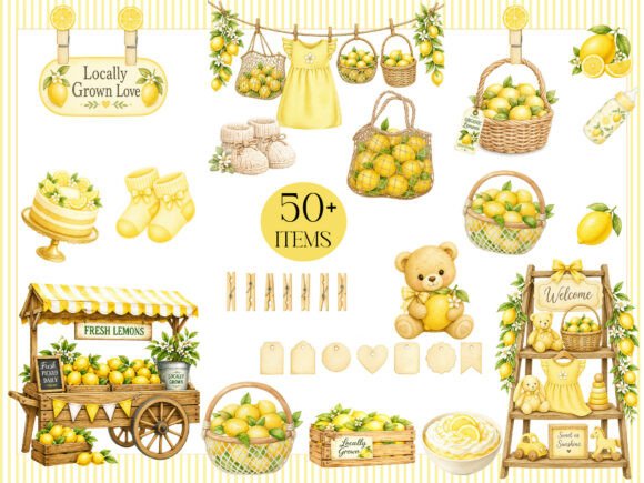 Download Fresh Lemon Baby Shower Clipart - Baby shower Collection